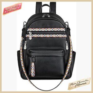 Designer PU Leather Mini Backpack Purse Multi Pocket Fashion Shoulder Bag